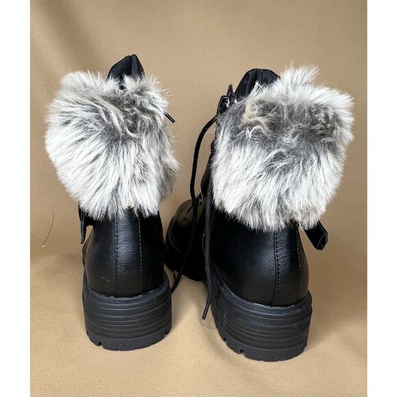 Sun + Stone Orlenaa Cold Weather Bootie with faux fur trim 10 New df1 - Picture 6 of 9